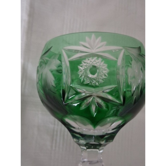 Vintage nachtmann traube Emerald Green Cut Clear Crystal Wine Hock Grape 8.25" - Picture 5 of 7